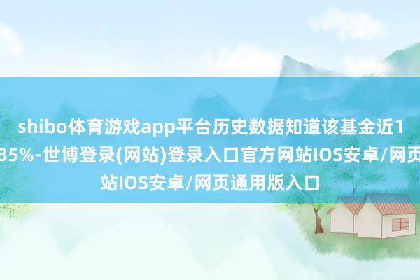 shibo体育游戏app平台历史数据知道该基金近1个月飞腾4.85%-世博登录(网站)登录入口官方网站IOS安卓/网页通用版入口